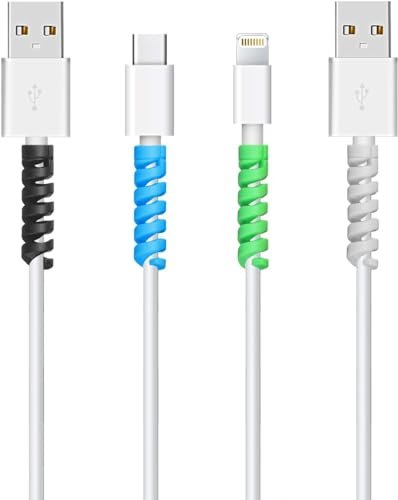 STRIFF 20 Pieces Highly Flexible Silicone Cable Protectors, Charger Cable Protector, Charger Protector, Wire Protector, Cable Protector, Charging Cable Protector (Colorful)