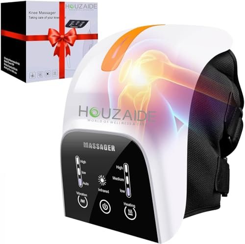 HOUZAIDE Smart Knee Massager with Air Bag Inflation for joint pain relief- Physiotherapy for Arthritis Pain, Cramps, Knee Pain Relief, Advance upgraded version | Gift Option