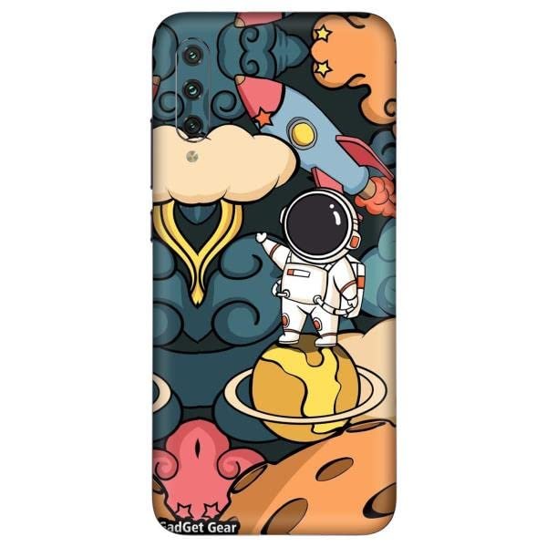 Gadget Gear Vinyl Skin Back Sticker (Not a Cover) Customised Astronaut (5) Mobile Skin Compatible with Xiaomi Mi A3 (Only Back Panel Coverage)