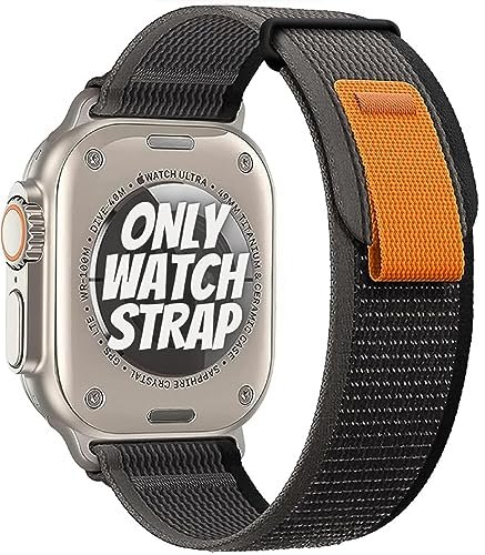 AMiRiTE- SMART GADGETS STORE ABS059 Trail Nylon Loop Watch Straps For Men Women Unisex Compatible With Apple iWatch Replacement Bands 49mm 45mm 44mm 42mm and 41mm 40mm 38mm , Velcro Adjustable Strap For iWatch Series Ultra 8 7 6 5 4 3 2 1 SE SE2【 👉 Only Watch Strap for Apple iWatch ⌚ Watch NOT Included 】