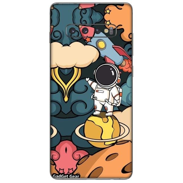 Gadget Gear Vinyl Skin Back Sticker (Not a Cover) Customised Astronaut (5) Mobile Skin Compatible with Samsung Galaxy S10 Plus (Only Back Panel Coverage)