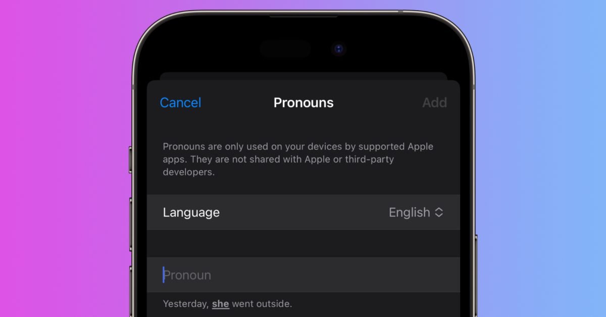 Apple adds pronoun fields with privacy focus to Contacts app on iOS 17