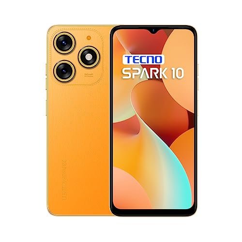 TECNO Spark 10C (Magic Skin Orange, 8GB RAM,128GB Storage)|16GB Expandable RAM | 90Hz Refresh Rate 6.6″ HD+Dot Display | 16MP AI Dual Rear Camera