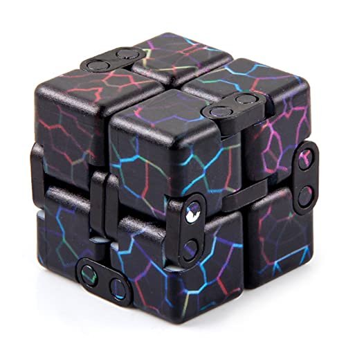 DGVENCHY Infinity Cube Fidget Toy, Cubes for Stress and Anxiety Relief, Sensory Infinity Gadget for Kids and Adult with Autism , Cool Mini Fidgeting Game for Time Killing (Tech Black)