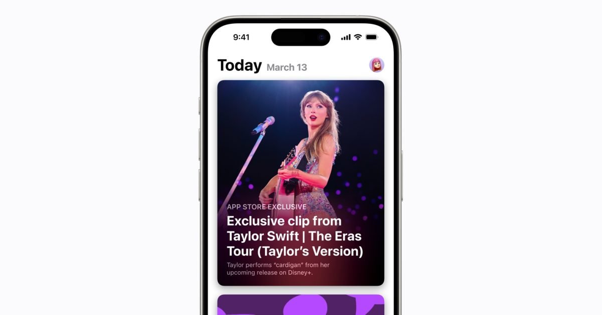 App Store features exclusive clip from Taylor Swift Eras Tour movie ahead of premiere on Disney+