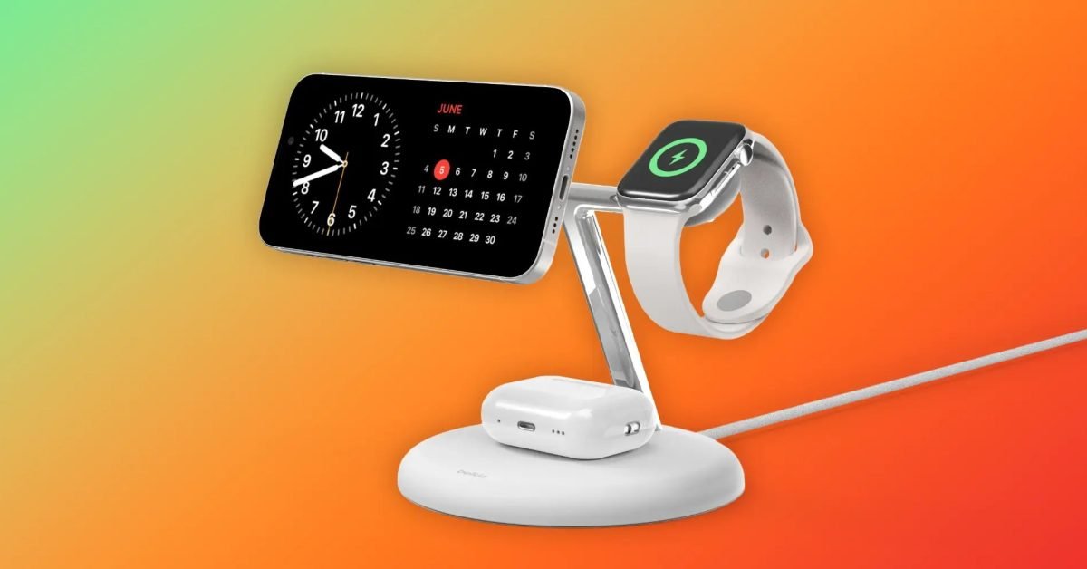 Belkin 3-in-1 Qi2 Magnetic Stand w/ 15W iPhone and Apple Watch fast-charging now available