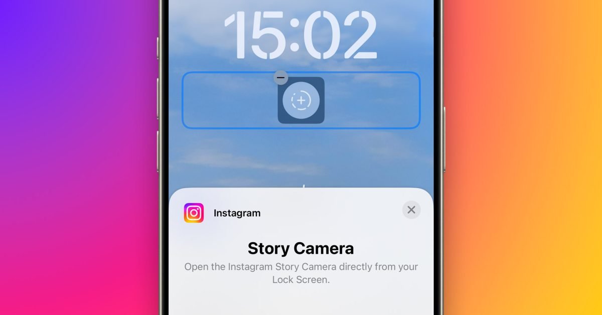 Instagram widget opens the Story Camera from the Lock Screen