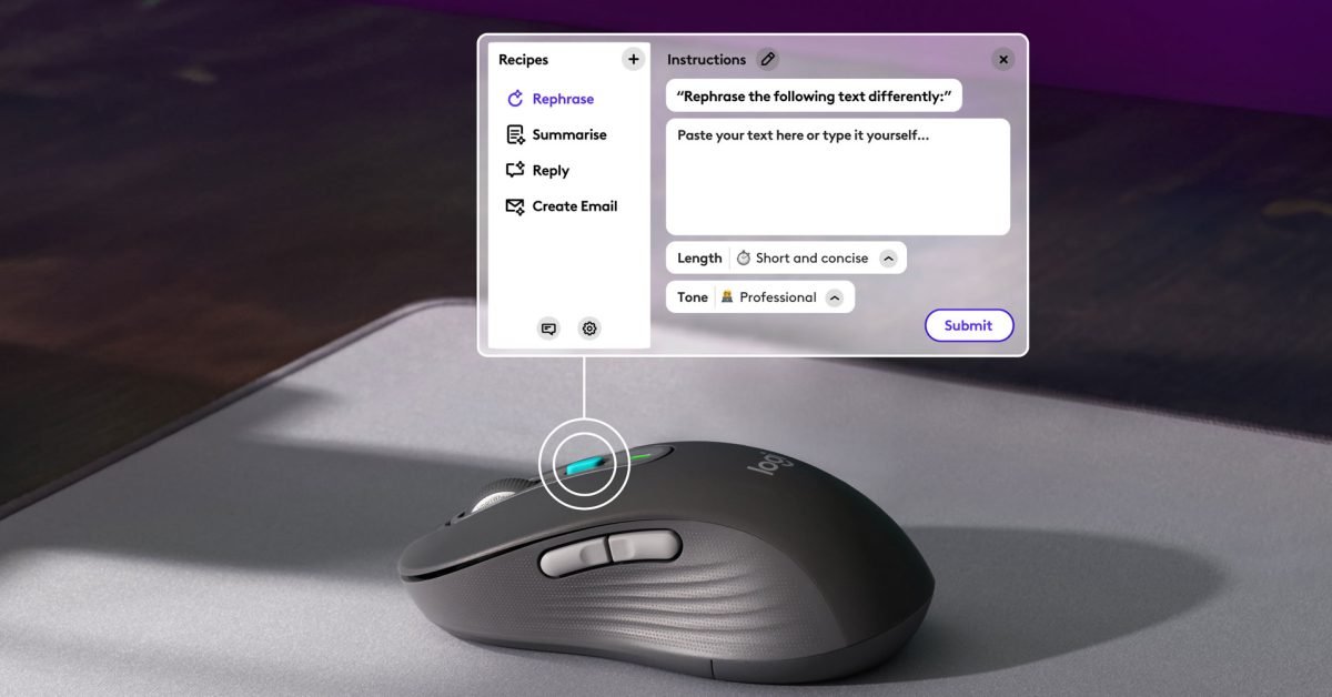 Logitech’s latest wireless mouse features a ChatGPT button