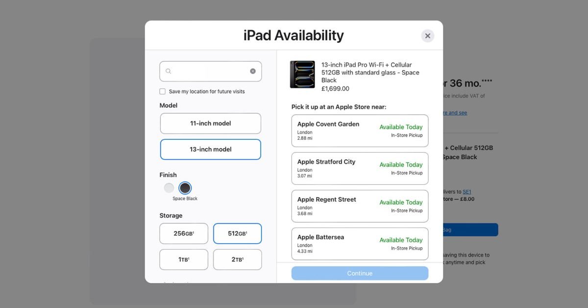 New iPad Air and iPad Pro available for immediate store pickup today