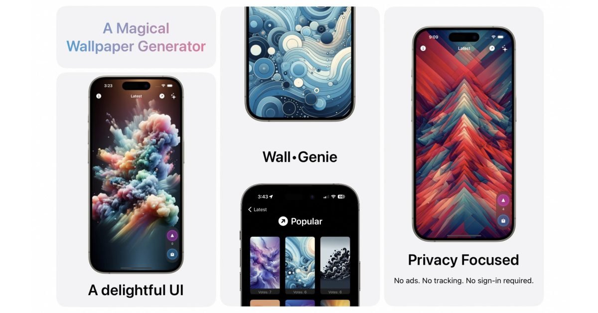 Wall Genie for iPhone wants to help you make beautiful wallpapers with AI