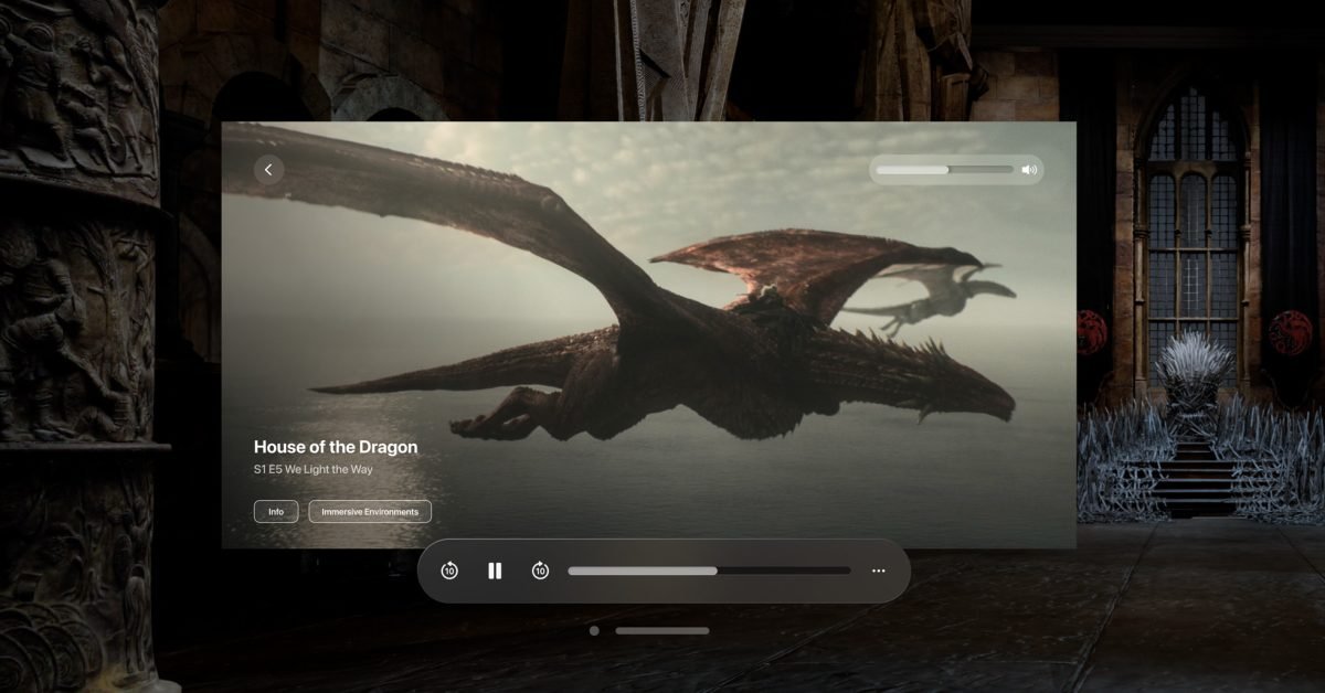 Fan of House of the Dragon? Time to buy a Vision Pro