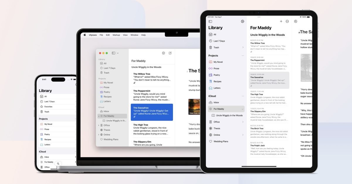 Ulysses writing app for Mac, iPad, and iPhone gets internal linking, history navigation, more
