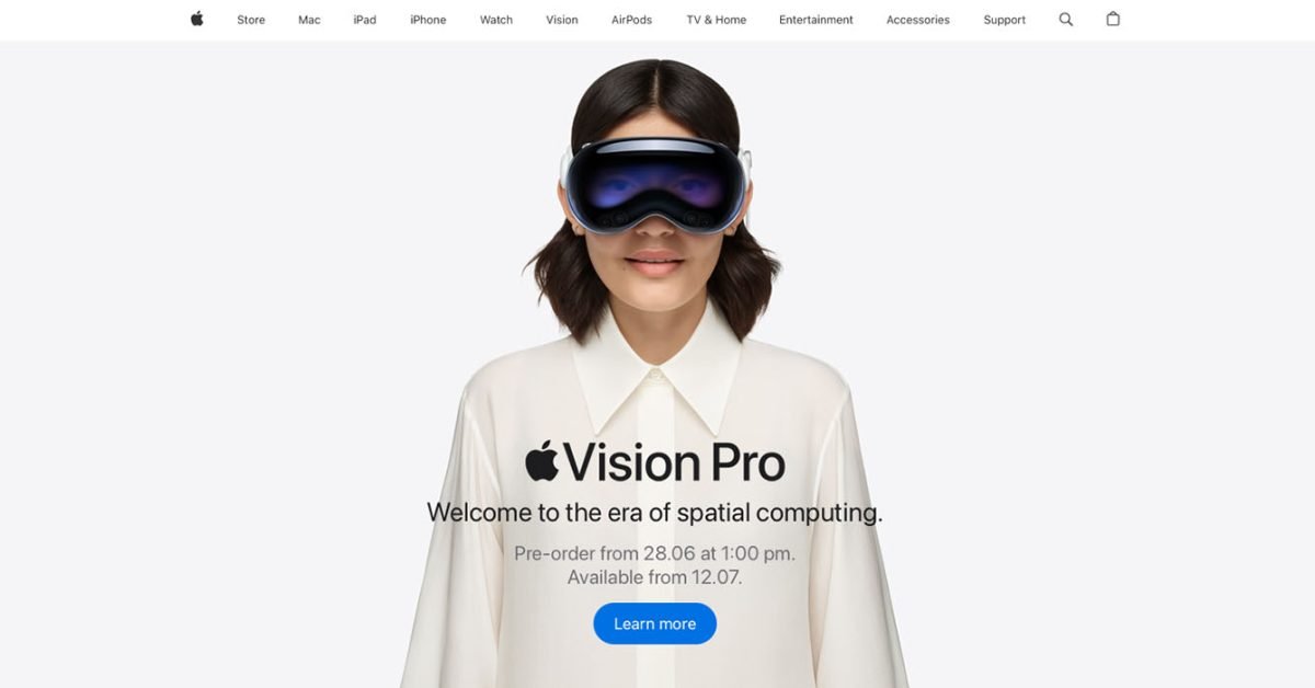 Vision Pro pre-orders open June 14 and June 28 in eight countries