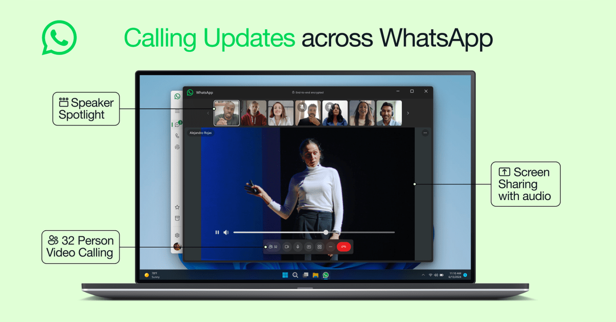 WhatsApp video call features aim to better compete with FaceTime