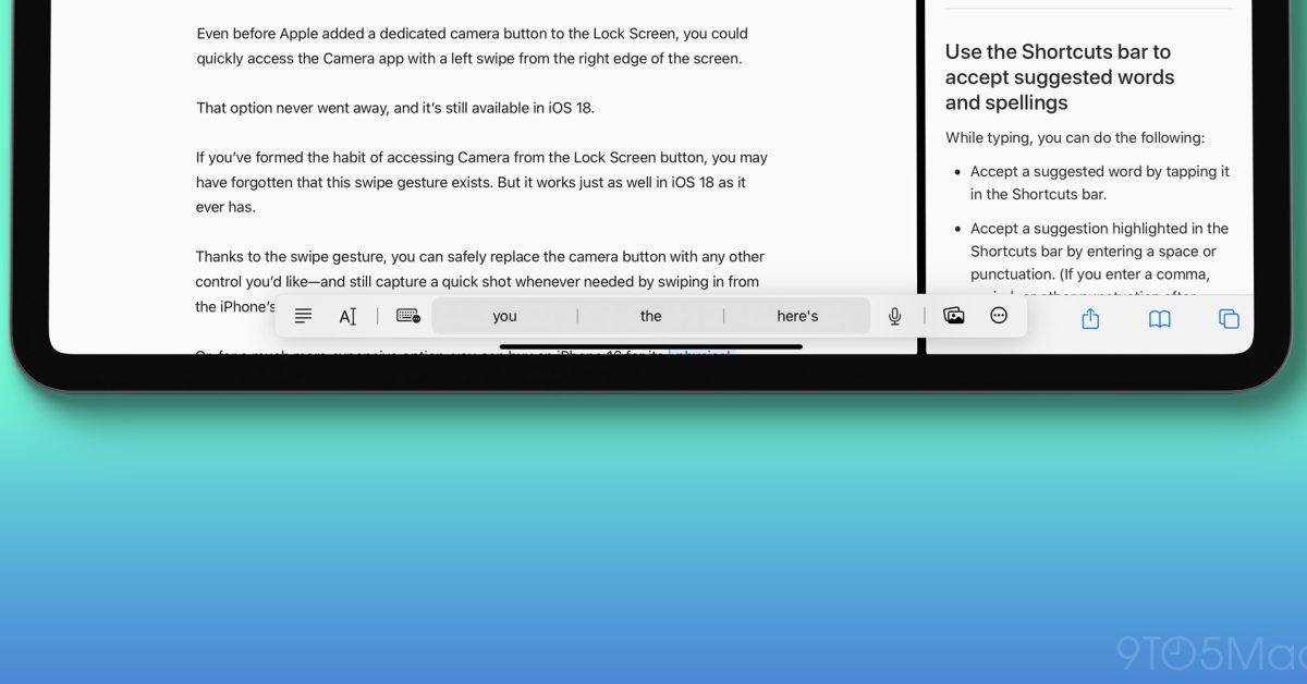 iPad tip: Hide the floating keyboard row so it won’t hide your content