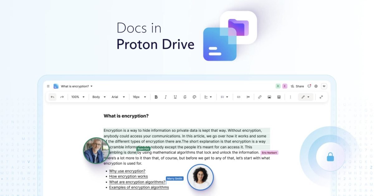 Proton Drive gets collaborative Docs with end-to-end encryption and no AI training