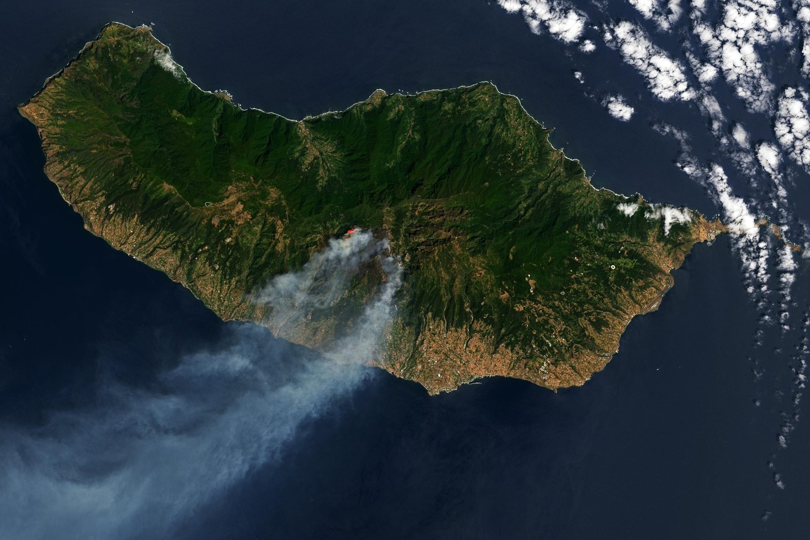 Smoke Streams From Wildfires Raging in Madeira