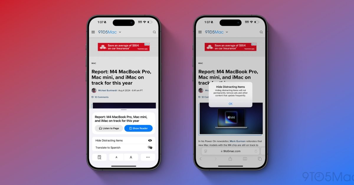 iOS 18 beta 5 adds new Distraction Control feature for Safari