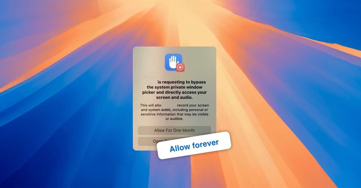 macOS Sequoia screen recording permission nags can be zapped