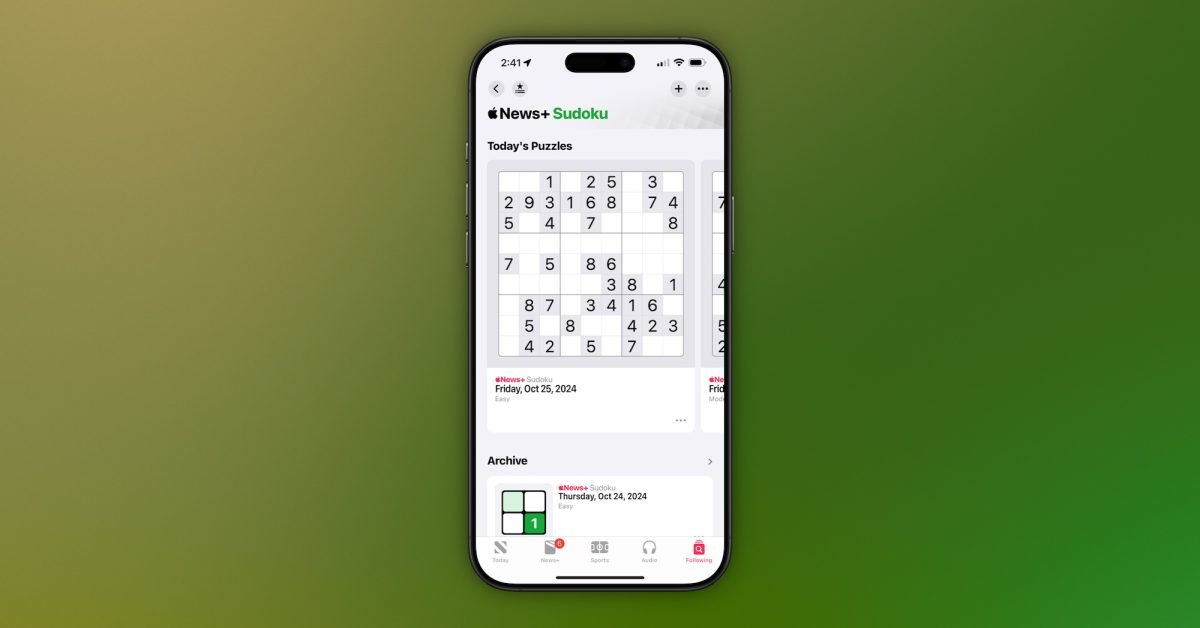 iOS 18.2 beta: New daily sudoku games come to Apple News+